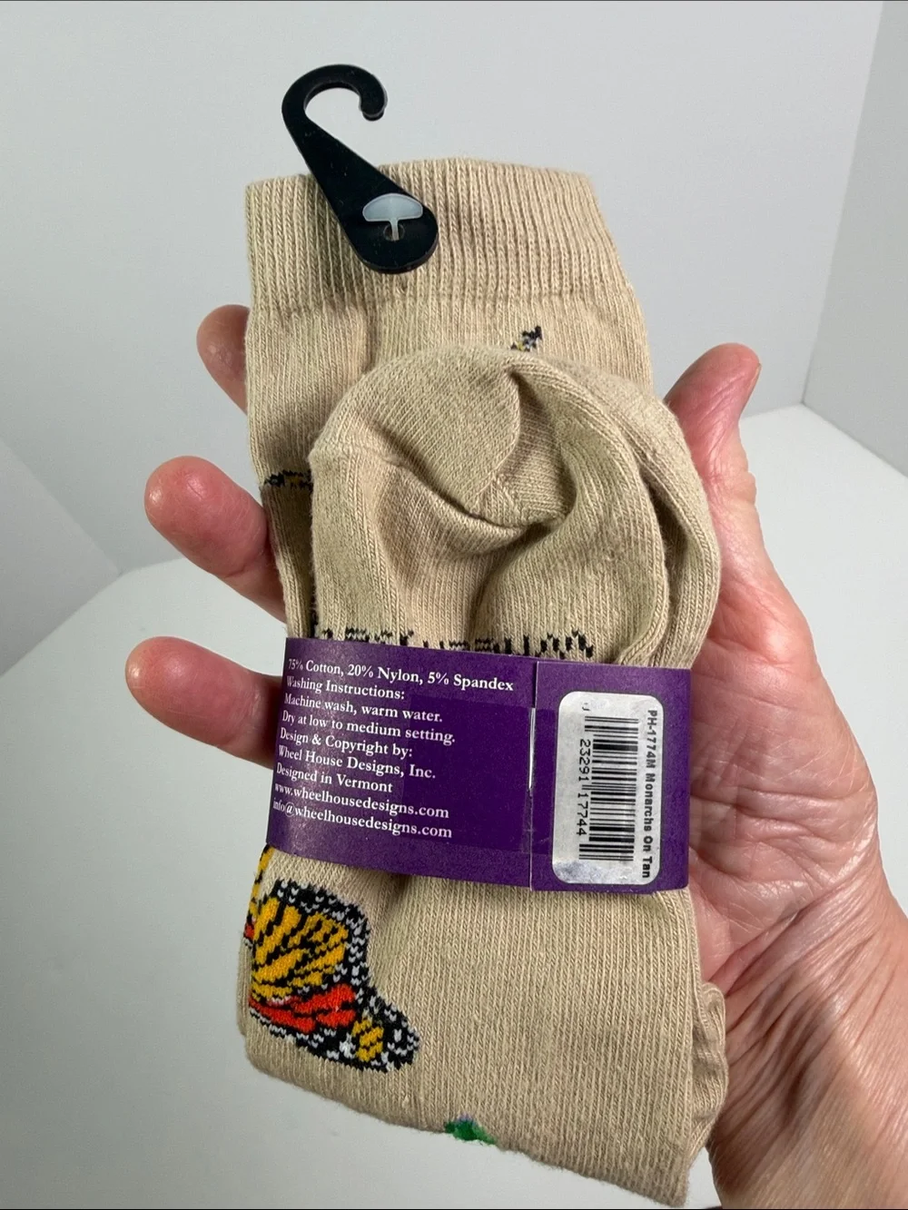 NWT Monarch Butterfly Crew Socks Women’s 9-11 Made in USA Caterpillar Chrysalis